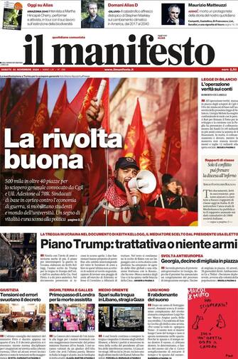 la prima pagina de il manifesto
