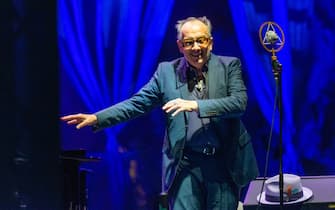 Elvis Costello performs live  during  Carmen Consoli - Elvis Costello, Music Concert in Milan, Italy, August 31 2023