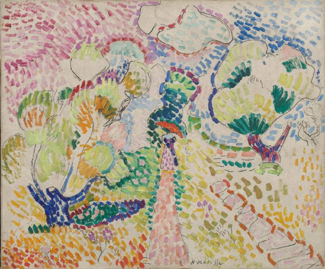 Olive Grove in Collioure.  Henri Matisse (1869 - 1954), 1905. Oil, pencil and ink on canvas, 46 cm x 55 cm. Credits: Van Gogh Museum, Amsterdam.