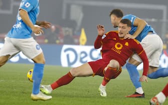 AS Roma's Andrea Belotti during the Italian Serie A soccer match between AS Roma and SSC Napoli at the Olimpico stadium in Rome, Italy, 23 December 2023. ANSA/FABIO FRUSTACI
