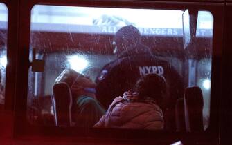 Mandatory Credit: Photo by John Lamparski/NurPhoto/Shutterstock (14457391p)
Pro-Palestinian demonstrators from the Columbia University encampment and Hamilton Hall are held in an NYPD corrections bus on April 30, 2024 in New York City. Over100 demonstrators were arrested when University President Minouche Shafik ordered to disband the encampment following an impasse in the negotiations between the students and school officials.
Columbia Students Are Arrested After Deadline To Disband The Encampment, New York, United States - 01 May 2024