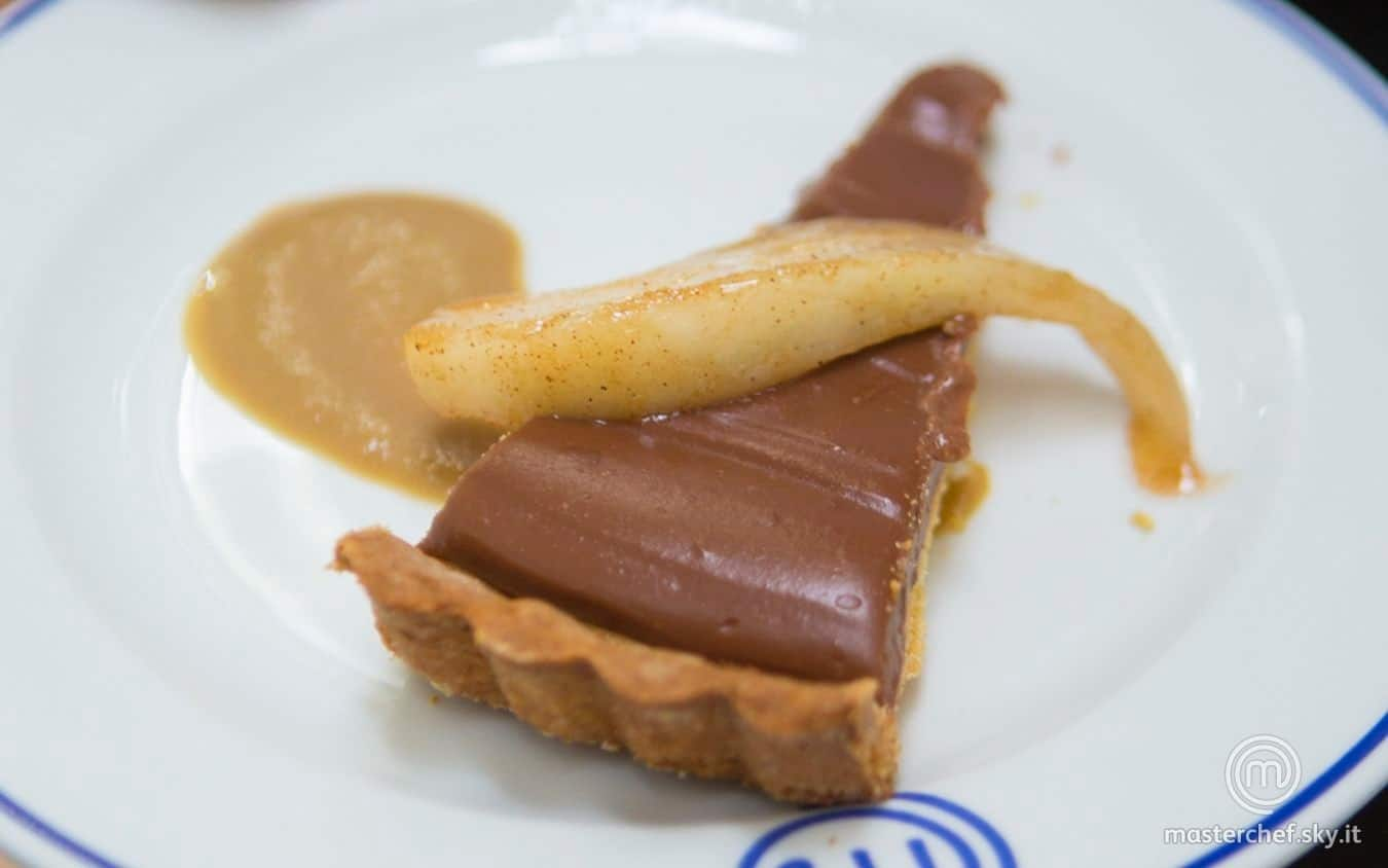 Torta di pere e cioccolato con crema al caffè