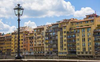 FLORENCE, ITALY - JUNE 16: Traditional houses along River Arno near Ponte Veccio on June 16, 2015 in Florence, Italy. (Photo by EyesWideOpen/Getty Images)