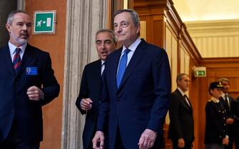 Mario Draghi durante la camera ardente diellÕex presidente della Repubblica Giorgio Napolitano in Senato, Roma, 24 settembre 2023. ANSA/RICCARDO ANTIMIANI