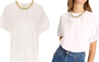 T-shirt Imperial con collana a catena