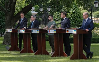 Mario Draghi, Emmanuel Macron e Olaf Scholz