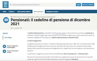infiormazioni cedolino pensione dicembre 2021