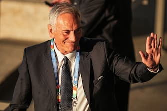 14 July 2024, Berlin: Soccer: European Championship, Spain - England, final round, final, Olympiastadion Berlin, UEFA Vice-President Gabriele Gravina in the stands before the match. Photo: Michael Kappeler/dpa (Photo by Michael Kappeler/picture alliance via Getty Images)