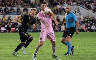 Inter Miami forward Lionel Messi (10) gains possession during a MLS match against LAFC, Sunday, September 3, 2023, at the BMO Stadium, in Los Angeles, CA. Inter Miami FC defeated LAFC 3-1. (Jon Endow/Image of Sport/Sipa USA)