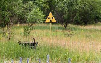 A radiation sign seen during the excursion tour at the Chernobyl exclusion zone in Pripyat.
The HBO television miniseries Chernobyl, premiered in U.S. and England on May 2019, depicts the disaster's aftermath, including the clean-up operation and subsequent inquiry. The success HBO television miniseries Chernobyl examining the world’s worst nuclear accident at Chernobyl has driven up the number of tourists wanting to see the plant and the ghostly abandoned town that neighbors it for themselves, and to have boosted the region's tourism industry, with leaders of guided tours to Chernobyl claiming that bookings have increased by about 40% compared to last year, as media reported. (Photo by Pavlo Gonchar / SOPA Images/Sipa USA)