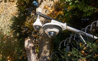 Video surveillance cameras outside the Consulate-General of the People's Republic of China in Vancouver, British Columbia, Canada