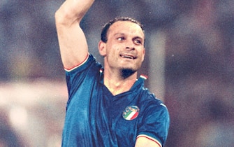 Mondiali 1990-Goleador Tot� Schillaci esulta