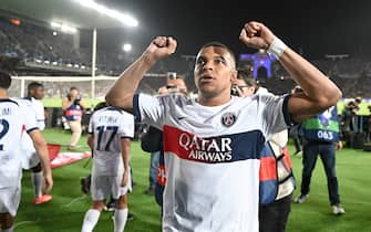 07 Kylian MBAPPE (psg) during the UEFA Champions League Quarter-finals match between Barcelona and Paris at Estadi Olimpic Lluis Companys on April 16, 2024 in Barcelona, Spain.(Photo by Anthony Bibard/FEP/Icon Sport/Sipa USA)