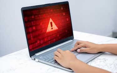 caution sign data unlocking hackers