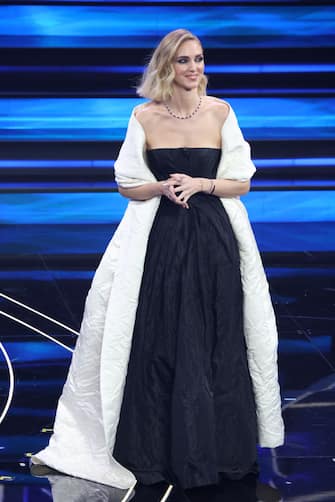 SANREMO, ITALY - FEBRUARY 07: Chiara Ferragni attends the 73rd Sanremo Music Festival 2023 at Teatro Ariston on February 07, 2023 in Sanremo, Italy. (Photo by Daniele Venturelli/Daniele Venturelli/Getty Images )