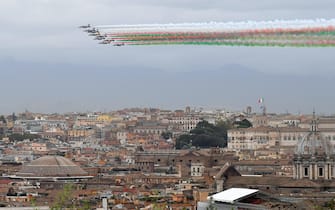 Frecce tricolori sul cielo di Roma