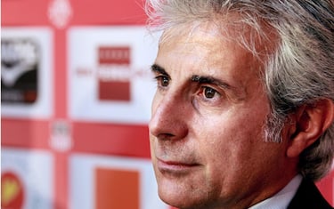 Newly appointed Ajaccio football club assistant-coach Giampiero Ventrone gives a press conference on June 13, 2013 in Ajaccio, during his official presentation along with his head coach. AFP PHOTO / PASCAL POCHARD-CASABIANCA        (Photo credit should read PASCAL POCHARD CASABIANCA/AFP via Getty Images)