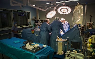 In this photograph taken on December 18, 2017, seven year old French child Anais, undergoes heart surgery to cure a congenital Atrial septal defect, at an operating theatre at The Marie Lannelongue Hospital at Le Plessis-Robinson south of Paris.


The intervention is being undertaken by a Pediatric Cardiothoracic Surgery team of the hospital in Le Plessis-Robinson which specialises in thoracic and cardiovascular surgeries, and congenital heart diseases.  / AFP PHOTO / THOMAS SAMSON        (Photo credit should read THOMAS SAMSON/AFP via Getty Images)