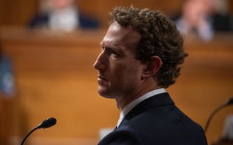 January 31, 2024, Washington, District Of Columbia, USA: CEO of Facebook Mark Zuckerberg at a Senate Judiciary Hearing â€œto examine Big Tech and the online child sexual exploitation crisisâ€&#x9d; in the Dirksen Senate office building in Washington, D.C. on Wednesday, January 31st, 2024  (Credit Image: © Annabelle Gordon/CNP via ZUMA Press Wire)