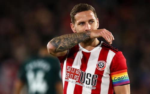SHEFFIELD, ENGLAND - DECEMBER 05: Billy Sharp of Sheffield United during the Premier League match between Sheffield United and Newcastle United at Bramall Lane on December 5, 2019 in Sheffield, United Kingdom. (Photo by Robbie Jay Barratt - AMA/Getty Images)