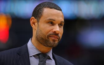 NEW ORLEANS, LOUISIANA - OCTOBER 11: General manager Trajan Langdon of the New Orleans Pelicans reacts during a preseason game against the Utah Jazz at the Smoothie King Center on October 11, 2019 in New Orleans, Louisiana. NOTE TO USER: User expressly acknowledges and agrees that, by downloading and or using this Photograph, user is consenting to the terms and conditions of the Getty Images License Agreement.  (Photo by Jonathan Bachman/Getty Images)