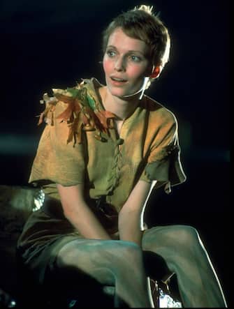 Actress Mia Farrow in character as Peter Pan on the set of television musical Peter Pan, circa 1976. (Photo by Ron McFarlane/TV Times via Getty Images)