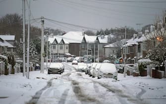 A snow covered street in Liverpool. Heavy overnight snow is causing disruption across the UK as the cold start to the new year continues. Picture date: Sunday January 5, 2025.