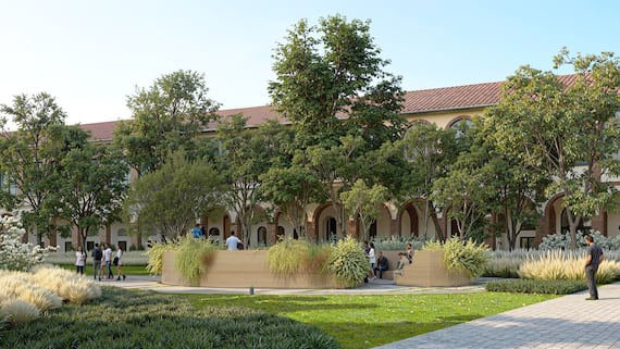 Masterplan per la rigenerazione dell'ex caserma di Cavalleria Vittorio Emanuele II a Voghera, Corte della cultura. Render courtesy of Stefano Boeri Interiors