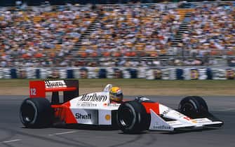 1988 Australian Grand Prix.
Adelaide, Australia. 11th - 13th November 1988.
Ayrton Senna (McLaren MP4/4-Honda), 2nd position, action. 
World Copyright: LAT Photographic. 
Ref:  88AUS