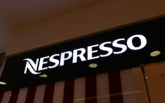 RIYADH, SAUDI ARABIA - DECEMBER 16, 2018: The logo of the brand Nespresso