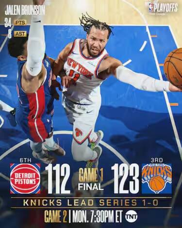 PLAYOFF 2025: GARA-1 VS. NEW YORK