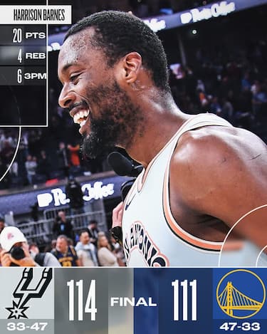 GOLDEN STATE WARRIORS-SAN ANTONIO SPURS 111-114