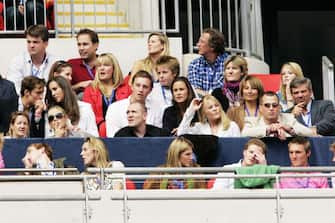 LONDON, ENGLAND - JULY 1: Kate Middleton and her parents Carole and Michael, join Zara Phillips, Mike Tindall, Peter Phillips and his girlfriend Autumn Kelly in the Royal Box at the 'Concert for Diana' at Wembley Stadium which the Princes organised to celebrate the life of their mother, Diana Princess of Wales, July 1, 2007 in London, England. (Photo by Tim Graham Photo Library via Getty Images)