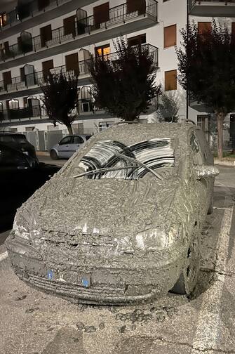 Foto LaPresse 13 agosto 2023 Bardonecchia, Italia - cronaca - Il torrente che attraversa il centro di Bardonecchia &#xe8; esondato nei pressi della piazza del municipio e di via Einaudi: una colata di fango e detriti in pieno centro