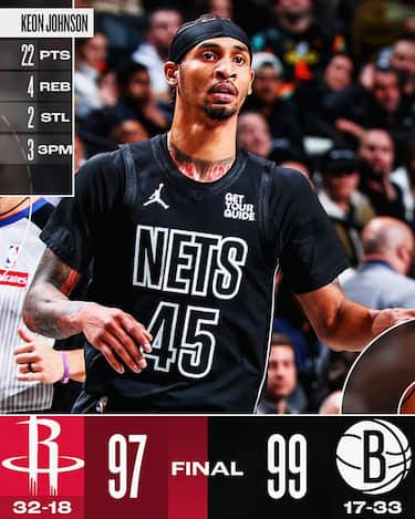 BROOKLYN NETS-HOUSTON ROCKETS 99-97