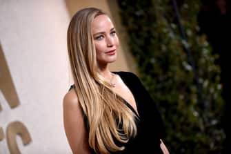 BEVERLY HILLS, CALIFORNIA - JANUARY 7: Jennifer Lawrence attends the 81st Annual Golden Globe Awards at the Beverly Hilton on January 7, 2024 in Beverly Hills, California.  (Photo by Lionel Hahn/Getty Images)
