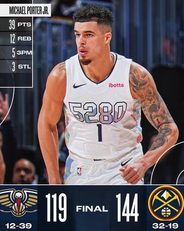 DENVER NUGGETS-NEW ORLEANS PELICANS 144-119