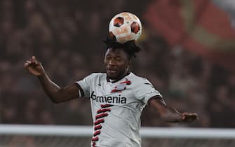 Rome, Italy 2.05.2024: Edmond Tapsoba of Leverkusen during the UEFA Europa League 2023-2024, semi-finals leg 1, football match between AS Roma vs Bayer 04 Leverkusen FuSsball at Olympic Stadium in Rome.