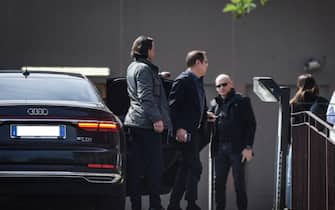 Paolo Berlusconi, il fratello di Silvio Berlusconi, ritorna all'ospedale San Raffaele di Milano, 6 Aprile 2023. ANSA/MATTEO CORNER