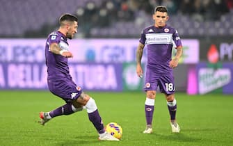 Fiorentina's midfielder Cristiano Biraghi scores a goal during the Italian serie A soccer match ACF Fiorentina vs Genoa at Artemio Franchi Stadium in Florence, Italy, 17 January 2022ANSA/CLAUDIO GIOVANNINI