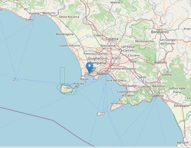 L'area interessata dalla scossa