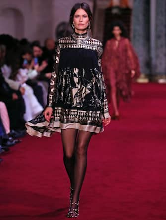 Bianca Balti walks the runway during the Zimmermann Ready to Wear Fall/Winter 2024-2025 fashion show as part of the Paris Fashion Week on March 4, 2024 in Paris, France. Photo by Alain Gil-Gonzalez/ABACAPRESS.COM