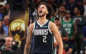 DALLAS, TEXAS - JUNE 14: Dereck Lively II #2 of the Dallas Mavericks reacts during the third quarter against the Boston Celtics in Game Four of the 2024 NBA Finals at American Airlines Center on June 14, 2024 in Dallas, Texas. NOTE TO USER: User expressly acknowledges and agrees that, by downloading and or using this photograph, User is consenting to the terms and conditions of the Getty Images License Agreement. (Photo by Stacy Revere/Getty Images)