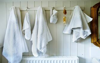 White towels.