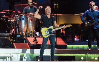 BARCELONA, SPAIN - APRIL 28: Bruce Springsteen performs on stage at Estadi Olimpic the first concert of his European Tour on April 28, 2023 in Barcelona, Spain. (Photo by Jordi Vidal/Redferns)