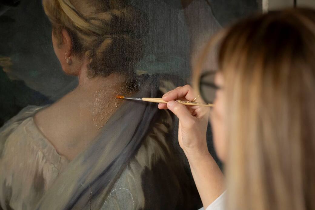 Museo di Palazzo Grimani, restauro di Samaritana al pozzo di Luca Giordano. Foto Matteo De Fina