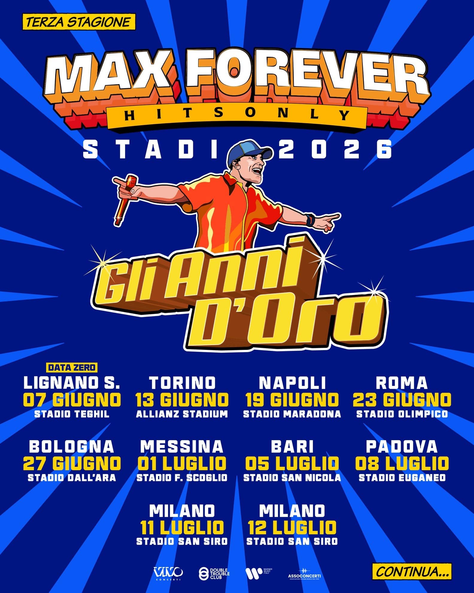 Le date del tour degli stadi 2026 di Max Pezzali Le date del tour degli stadi 2026 di Max Pezzali