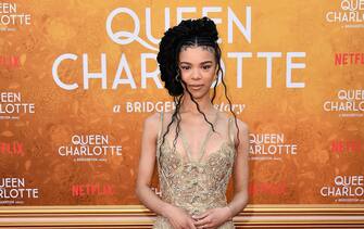 Mandatory Credit: Photo by Scott Kirkland/Shutterstock (13887699ca)
India Amarteifio
'Queen Charlotte: A Bridgerton Story' TV Series premiere, Los Angeles, California, USA - 26 Apr 2023