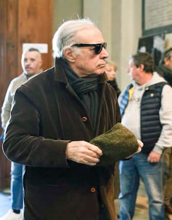 Roma, Funerali di Antonello Fassari nella chiesa degli Artisti . Nella foto: Enrico Montesano
