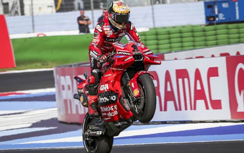 MISANO WORLD CIRCUIT MARCO SIMONCELLI, ITALY - SEPTEMBER 21: Francesco Bagnaia, Ducati Team during the Emilia-Romagna GP at Misano World Circuit Marco Simoncelli on Saturday September 21, 2024 in Misano Adriatico, Italy. (Photo by Gold and Goose / LAT Images)